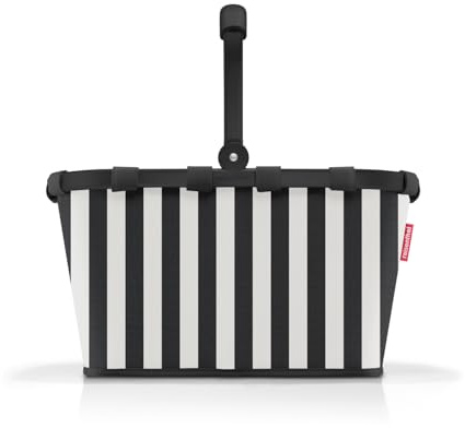 reisenthel carrybag summerstripes black – Stabiler Einkaufskorb mit viel Stauraum und praktischer Innentasche – Elegantes und wasserabweisendes Design