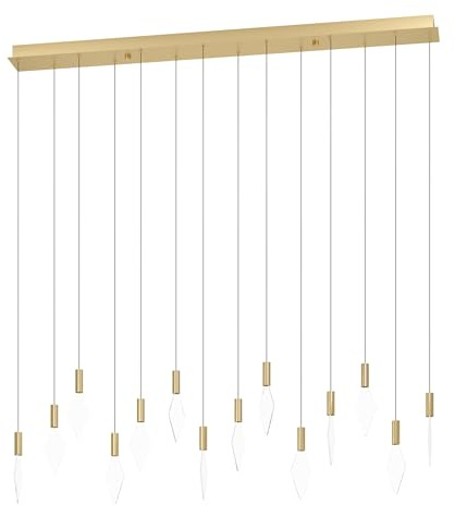 EGLO LED Pendellampe Mirador, elegante Pendelleuchte, Cluster Hängeleuchte aus Metall in Messing mit Elementen aus Acrylglas, Hängelampe warmweiß, 140 cm