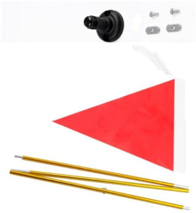 Fenical 2m Folding Lightweight Aluminum Kayak Flag Pole Set with Base and Screws, Professional Boat Warning Safety Flag Accessory for Kayaking and Boating