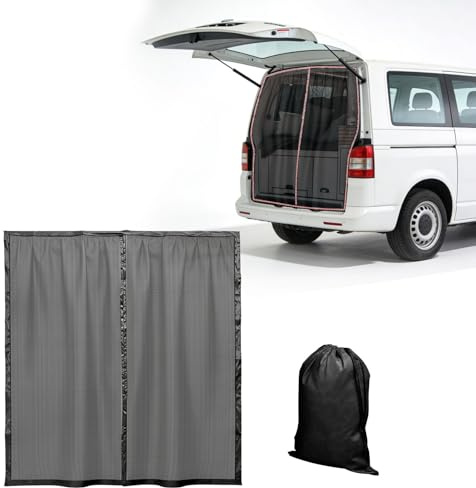 JOJOCY Magnetisches Fliegengitter Van Insektennetz für VW T5 T6, Moskitonetze Van Bug Screen Seitentür Schattennetz Camping(hintere Tür- 155 * 146 cm)