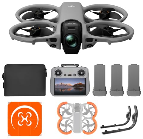 DJI Avata 360 Fly More Combo (RC 2) mit Vielseitiges Zubehör, 360°-Drohne mit 1-Zoll-8K-360°-Imaging für FPV- und Luftaufnahmen, 360°-Kameradrohne mit Propellerschutz. Enthält die RC 2