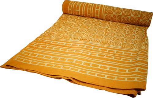 Blockdruck Tagesdecke, Bett & Sofaüberwurf, Design 24, Single 150*200 cm | 100% Baumwolle, handgefertigt, traditioneller Blockdruck, vielseitig einsetzbar, dekorativ