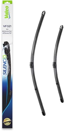 VALEO Silencio Wischer - VF321 - Leistungsstarke, hervorragende Sicht auf der Straße, einfache Montage - originale Flachblätter 600mm/475mm - Vorne - Set mit 2 Wischerblättern - 574321