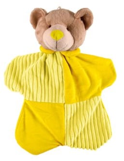 Schnuffel-Bär gelb, mit 0,8 Liter Gummi-Wärmflasche