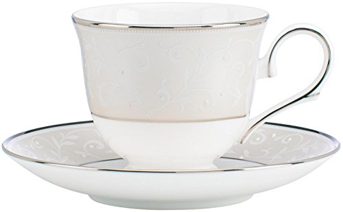 Lenox Opal Innocence Tasse und Untertasse, 0,8 kg, Weiß