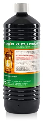 Höfer Chemie FLAMBIOL Gereinigtes Petroleum 90 x 1 L Heizöl - Entaromatisierte Qualität - Für Campingheizung, Petroleumlampe & Grillanzünder - Rußfreie Verbrennung