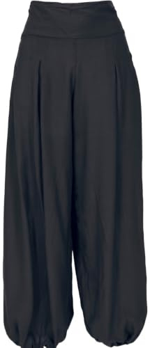 GURU-SHOP, Muckhose Pluderhose Pumphose - Negro, Algodón, Tamaño:M/L (40), Pantalones Pluderhosen y Aladin