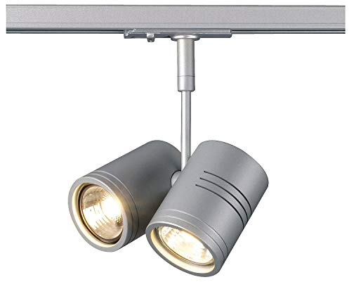 SLV Bima II Leuchtenkopf, 2x GU10, maximal 50 W, inklusive 1P-Adapter, silbergrau, 1 Stück (1er Pack)