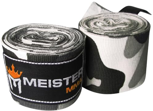 Meister Erwachsene 180 Zoll (457cm) Semi-Elastische Handbandagen für MMA & Boxen (Paar) - Städtische Tarnung