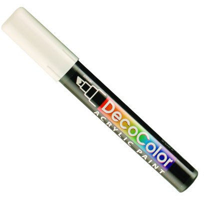 UCHIDA 315-C-0 Marvy Deco Color Chisel Tip Acrylic Paint Marker, White