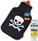 Snoozy® Wärmflasche mit weichen und kuschligen Bezug XXL mit 2 Liter Volumen für langanhaltende Wärme; 100% Naturkautschuk (Piraten)
