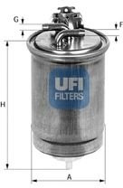 UFI Filters, Dieselfilter 24.426.00 | Passend für Auto Anwendbar auf verschiedene Modelle von Seat, Volkswagen