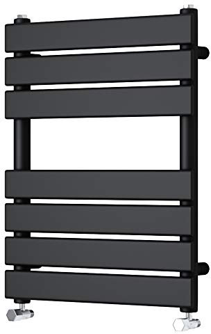 NRG 650x500 Flat Panel Heated Towel Rail Bathroom Rad Radiator Black for Living Room and Kitchen
