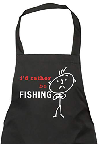 60 Second Makeover Limited Men's I'd Rather Be Fishing Apron Black Novelty