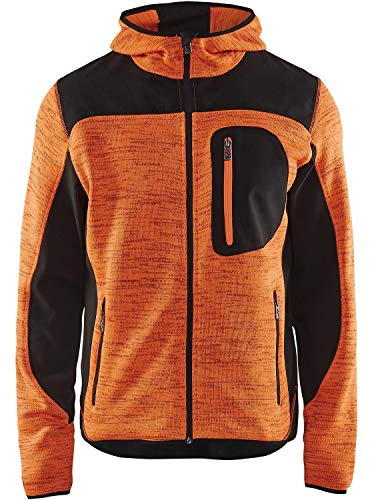 Blakläder Strickjacke mit Softshell-Verstärkungen, 1 Stück, Größe XXL, orange/schwarz, 493021175399XXL