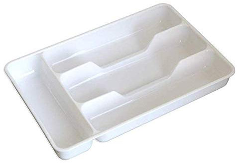 LiangTing Paquete de 2 bandejas pequeñas para cubiertos, bandeja para cubiertos, mantiene los tenedores y cucharas perfectamente apilados