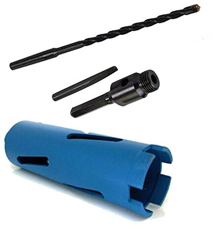 Tooltime® 52mm x 150mm Diamond Core Drill + 100mm Hex Arbor + Pilot Drill
