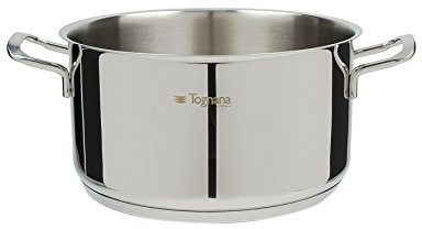 Tognana vanitosa Bratentopf 28 cm mit 2 Griffen, Edelstahl, Silber