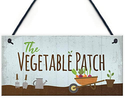 RED OCEAN Vegetable Patch Vegetable Garden Shed Sign Grandad Grandma Gardening Birthday Gift