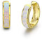 Opal Ohrringe Silber 925 Creolen Silber Ohrringe Creole Opal Schmuck Gold Ohrringe Kleine Creolen Kreis Ohrringe für Mama Frauen Kinder Weihnachtstag Geschenke Valentinstag