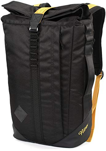 Nitro Scrambler, Businessrucksack mit Roll-Top und gepolstertem 15“ Wide Laptopfach, Urban Mobility Rucksack, Kurierrucksack, Alltagsrucksack, 28 L +, Golden Black