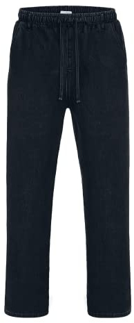 COOFANDY Jeans Jeans Stretch pour Hommes Pantalons Droits à Enfiler Coupe Ample Jeans à Enfiler Ceinture élastique Style 4 Poches Collection d'été pour Hommes Bleu Gris Blau Grau XXL