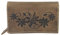 WILD THINGS ONLY !!! Große Damen Geldbörse aus Antik-Leder mit vielen Fächern - Motiv-Prägung - Farbe Braun