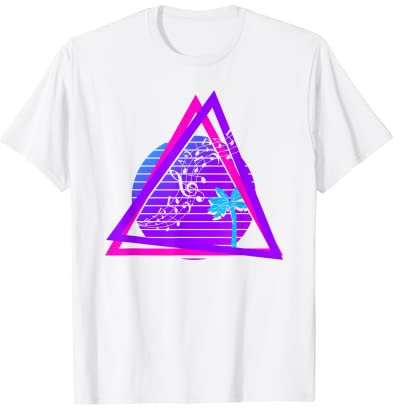 Musikliebhaber Retro Notenschlüssel Vaporwave Palmen Musik T-Shirt