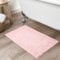 Brentfords Noodle Bath Mat Non-Slip Chenille Bathroom Shower Rug Highly Absorbent Shaggy Washable, Blush Pink - 45 x 75cm