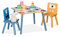 Relaxdays Kindersitzgruppe, Kindertisch mit 2 Stühlen, Mädchen & Jungen, MDF & Holz, Sitzecke fürs Kinderzimmer, bunt