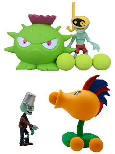 JHESAO 4 PCS Plants PVZ Toys Action Figures Zombies Toys PVZ Set 1 2 Mini Series Great Gifts for Kids and Fans, Birthday and Christmas Party