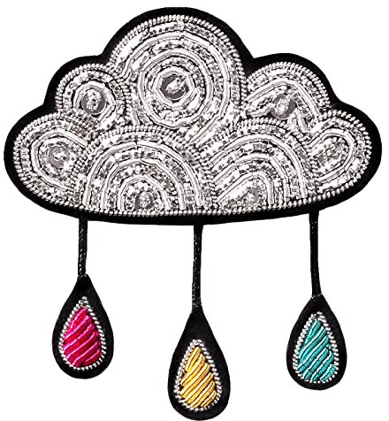 Broche Epingle Broches Pins Épinglette Pince À Châle Gouttes De Pluie Créatives Nuage Broche Design Sens Épingles De Niche Pour Fixer Les Vêtements Accessoires Insignes De Broderie En Soie Indienne,Nu