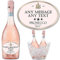 Party People Personalised Prosecco Bottle Label - Any Name & Message - Pink