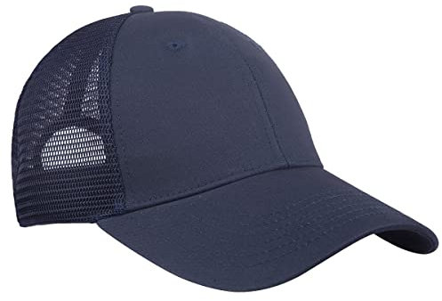 KYEYGWO Halb Atmungsaktive Mesh Baseball Cap aus Baumwolle, Verstellbar Einfarbig Baseballkappe Outdoor Sonnenhut Freizeit Sportmütze Klassisch Baseballmütze für Herren und Damen, Marineblau