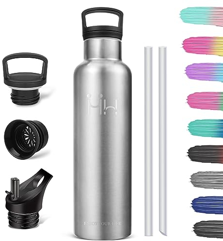 HoneyHolly Gourde Isotherme 1L, étanche sans BPA, Gourde Isotherme, Double Paroi, Bouteille Isotherme, 18/8 Acier Inoxydable, Gourde Inox, Bouteille d'eau pour Sport, Randonnée, École, Bureau