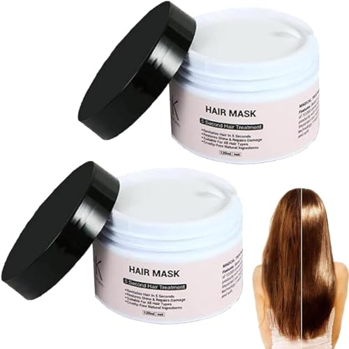 Pack of 2 Heykeratin 5 Seconds Magical Hair Treatment, Heykeratin Magical Keratin Hair Treatment Mask, Hydrating Hair Mask, Collagen Hair Mask, Deep Conditioner Hair Mask for Dry & Damaged Hair…