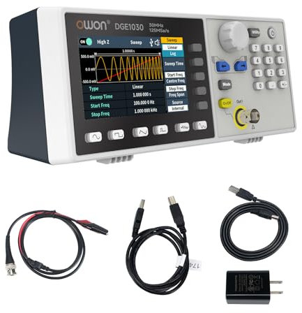 OWON Generatore di Segnale, Generatore di Funzione DGE1030, Uscita Singolo Canale, Uscita Frequenza di 30 MHz, Frequenza di Campionamento 125 MSa/s, Risoluzione Verticale a 14 Bits