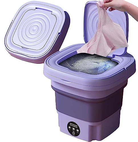 LANMFU Lavadora Plegable, Mini Lavadora Portátil De 8 L, Lavadora Y Secadora De Bajo Consumo con Pantalla Táctil Lavadora De Ropa Plegable Automática para El Hogar, Negocios, Viajes, Sala