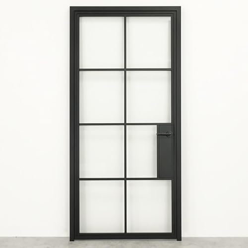 SEART Innentüren komplettset Türen mit Schlüsselschloss Innentüren glas Innentüren türdrücker Akron (transparentes Glas, links) 90x200 cm