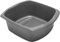Cuenco rectangular de 9,5 L para lavar platos de cocina con asas integrales, cuencos de plástico resistente, lavabo reciclado (metálico)