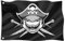 Drapeau pirate - 60 x 40 cm - Résistant aux intempéries - Avec œillets - Pour extérieur et intérieur - 100 % polyester - Requin 1 (taille S)
