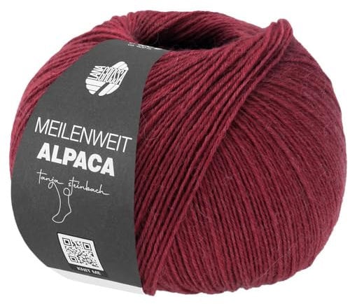 LANA GROSSA Meilenweit 100 Alpaca | Kuschelweiches Alpaka-Sockengarn, im Wollprogramm bis 30°C | Handstrickgarn aus 70% Alpaka & 30% Polyamid | 100g Wolle zum Stricken & Häkeln | 420m Garn FB2020