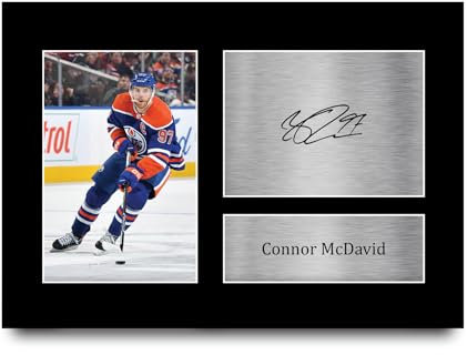 HWC Trading Connor McDavid Edmonton Oilers Geschenke Gedrucktes Signiertes Autogramm Foto für Eishockey Anhänger and Fans - A4