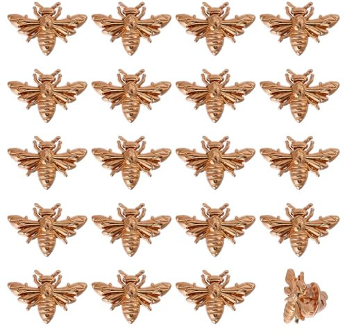 CHGCRAFT 20 broche Vintage en Forme D'Abeille Épingle à Revers Broche en Alliage Ensemble D'Épingles pour Manteau Chemise Costume Col Accessoires pour Sac à Dos Vêtements Badges Or Clair 26 x 17.5mm