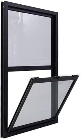 Große vertikale Schiebefenster mit Milchglas-Aluminium-Belüftung, Ersatzfenster für Gewächshaus und Restaurant-Servicefenster (65 x 90 cm)