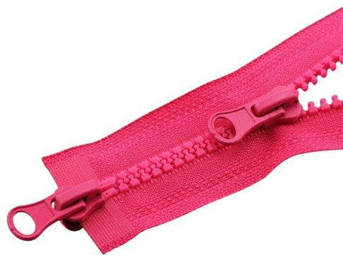 LKXHarleya Doppelschieber-Reißverschluss mit offenem Ende, 80 cm Zweiwege-Reißverschluss zum Nähen von Jacken, Zelten, Kleidungsstücken, Nähzubehör, Rosa