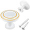 Kalolary 12 Pack Cabinet Knobs Round Mushroom Single Hole Drawer Knobs Furniture for Door Cupboard Kitchen Pull Handle with Screws (White)