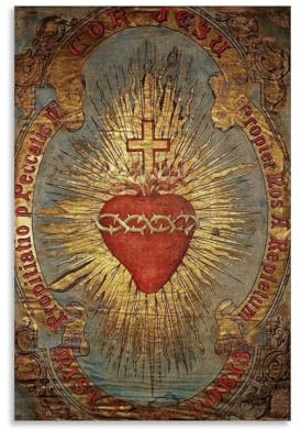 PANTTING Poster Heiliges Herz Jesu, ästhetischer Leinwand-Kunstdruck, Heimdekoration für Schlafzimmer, Wohnzimmer, 60 x 90 cm, ungerahmter Stil