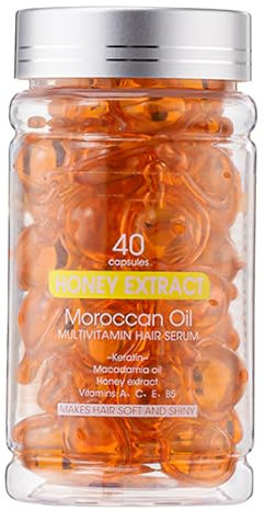 Sérum Capillaire Lissant Et Nourrissant En Capsules - 40 Capsules De Soin Pour Cheveux - Réparation Des Cheveux Secs Et Frisottis - Cheveux Doux, Brillants Et Sans Frisottis (Miel)