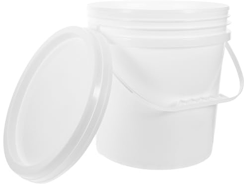 Ipetboom Plastic Bucket Handles Sealed Paint Pail Easy-clean Smooth Surface Capacity for Bathing and Storage